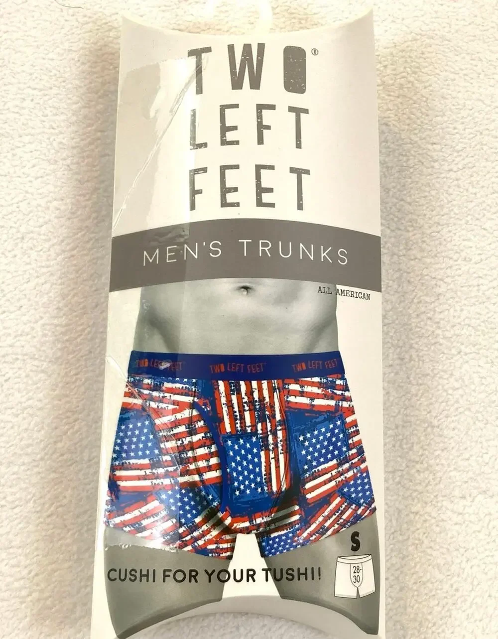 Men's Trunks Briefs Red White Blue Flag Small NWT New in Pkg